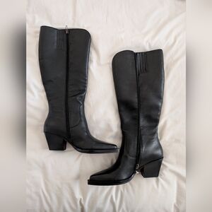 NEW Dolce Vita Raj Black Leather Boots - Size 7 Wide Calf